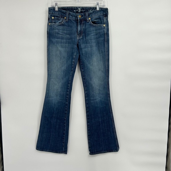 7 For All Mankind A Pocket Bootcut‎ Jeans Womens Size 27 Dark Wash Denim - Picture 2 of 10